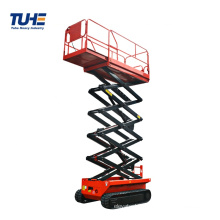 TUHE 6-12m battery charger electric track crawler hydraulic moving aerial work scissor lift platform